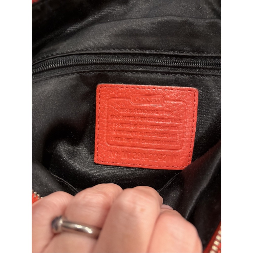 COACH Poppy Perri Hippie Red Leather Crossbody/ Hobo Bag #22421M - Picture 9 of 12